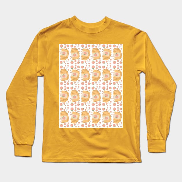 peach juice box pattern Long Sleeve T-Shirt by TASCHE